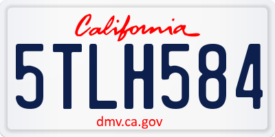CA license plate 5TLH584