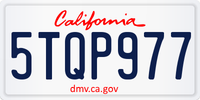 CA license plate 5TQP977