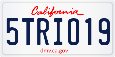 CA license plate 5TRIO19