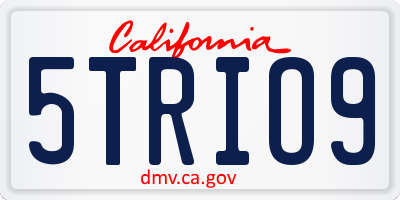 CA license plate 5TRIO9