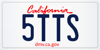 CA license plate 5TTS