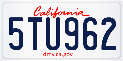 CA license plate 5TU962