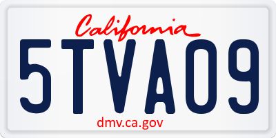 CA license plate 5TVA09