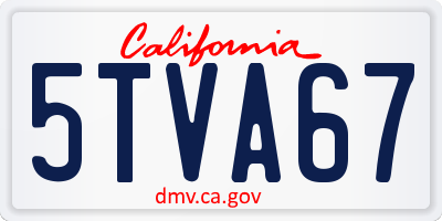 CA license plate 5TVA67