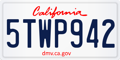 CA license plate 5TWP942