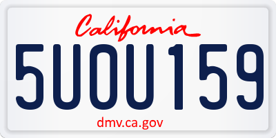 CA license plate 5U0U159