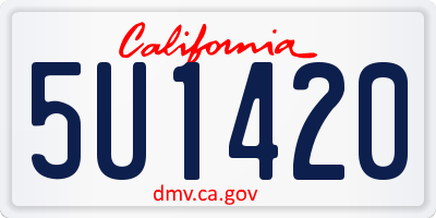 CA license plate 5U1420