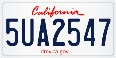 CA license plate 5UA2547