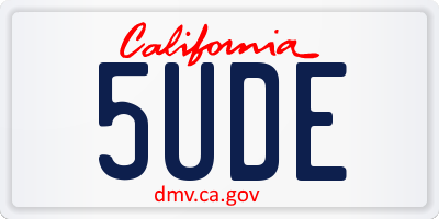 CA license plate 5UDE