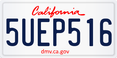 CA license plate 5UEP516