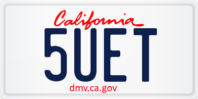 CA license plate 5UET