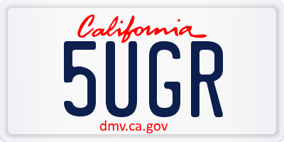 CA license plate 5UGR