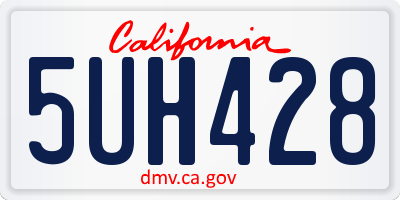 CA license plate 5UH428