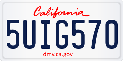 CA license plate 5UIG570