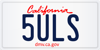 CA license plate 5ULS