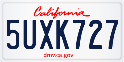 CA license plate 5UXK727