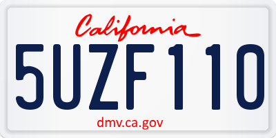 CA license plate 5UZF110