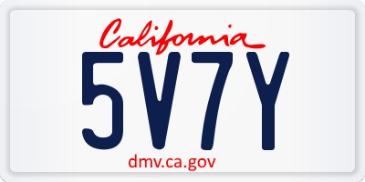 CA license plate 5V7Y