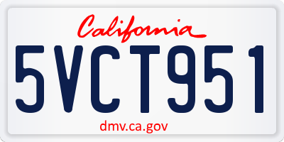 CA license plate 5VCT951