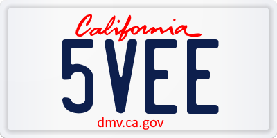 CA license plate 5VEE