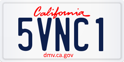 CA license plate 5VNC1