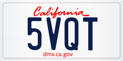 CA license plate 5VQT