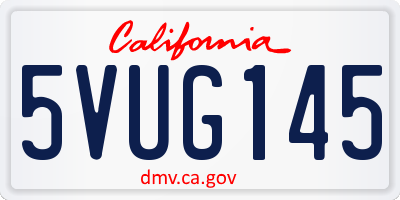 CA license plate 5VUG145