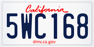 CA license plate 5WC168