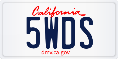 CA license plate 5WDS