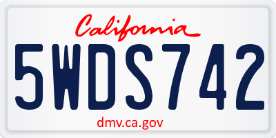 CA license plate 5WDS742