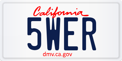 CA license plate 5WER