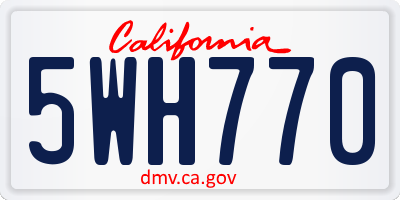 CA license plate 5WH770