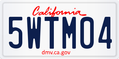 CA license plate 5WTM04