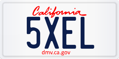 CA license plate 5XEL