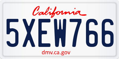 CA license plate 5XEW766