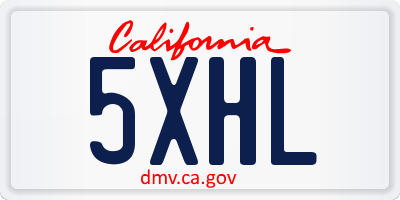 CA license plate 5XHL