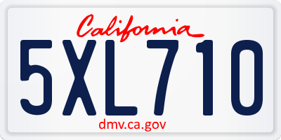 CA license plate 5XL710