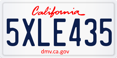 CA license plate 5XLE435