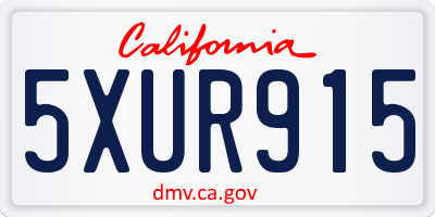 CA license plate 5XUR915