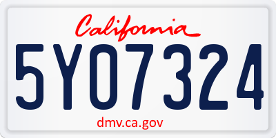 CA license plate 5Y07324