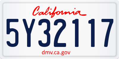 CA license plate 5Y32117