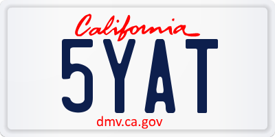 CA license plate 5YAT