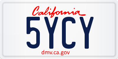 CA license plate 5YCY