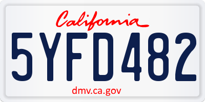 CA license plate 5YFD482