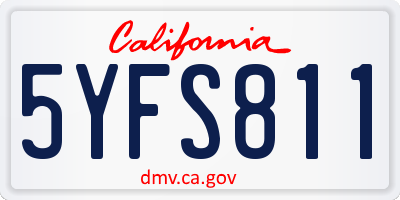 CA license plate 5YFS811