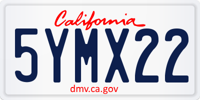 CA license plate 5YMX22