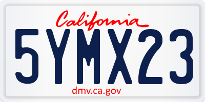 CA license plate 5YMX23