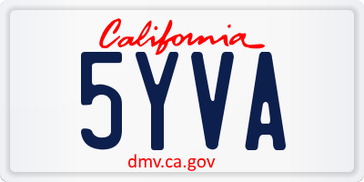 CA license plate 5YVA