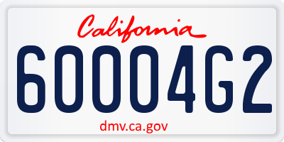 CA license plate 60004G2