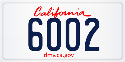 CA license plate 6002